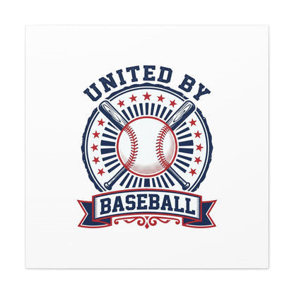United by Baseball Canvas | Patriotic Baseball Graphic, Red White Blue Wall Art