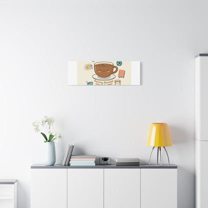 Surviving Mornings (One Sip at a Time) Canvas | Parenting Morning Humor, Coffee & Kids