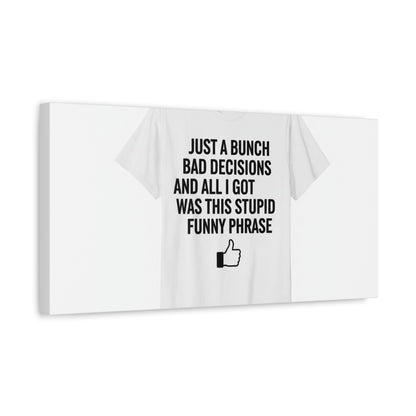 self-deprecating quote Canvas | sarcastic introvert wall art, anxiety humor