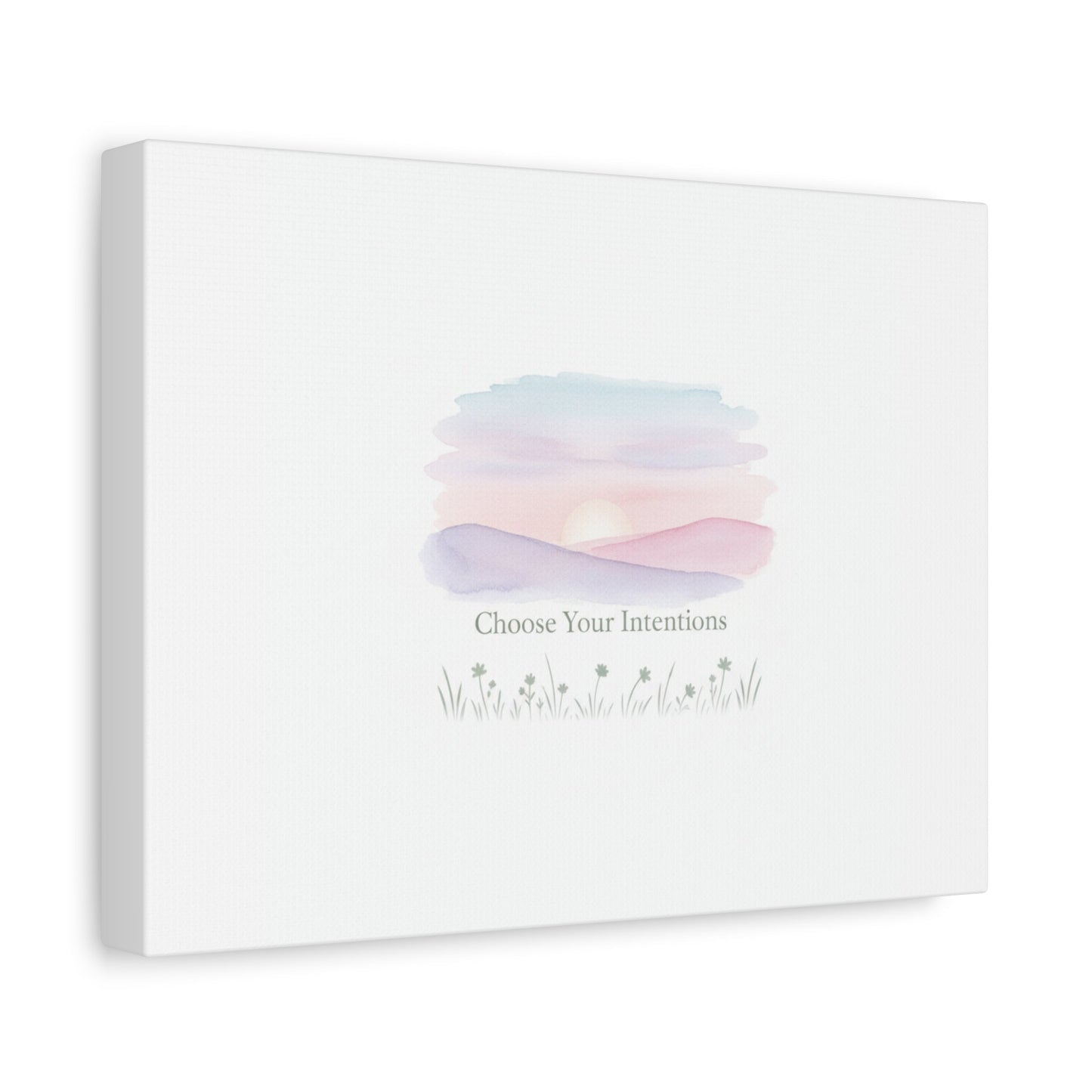 Choose Your Intentions Canvas, soft wellness poster, pastel gradient mindfulness art