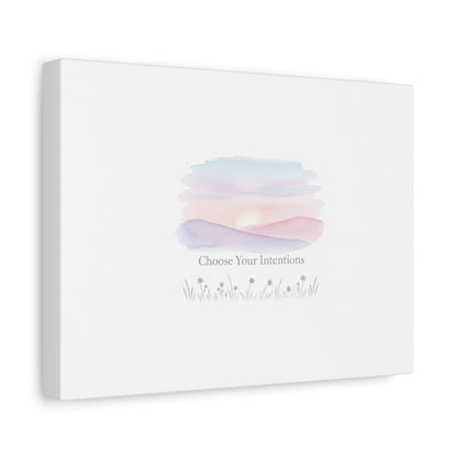 Choose Your Intentions Canvas, soft wellness poster, pastel gradient mindfulness art