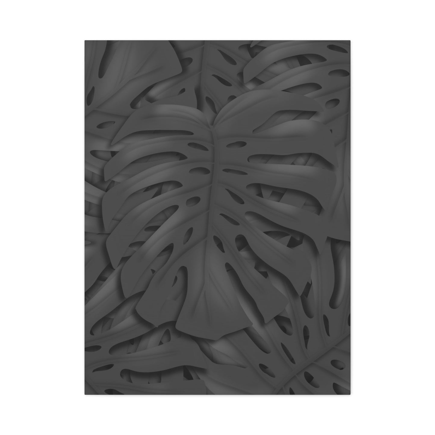 Charcoal Monstera Canvas Print – Botanical Wall Art