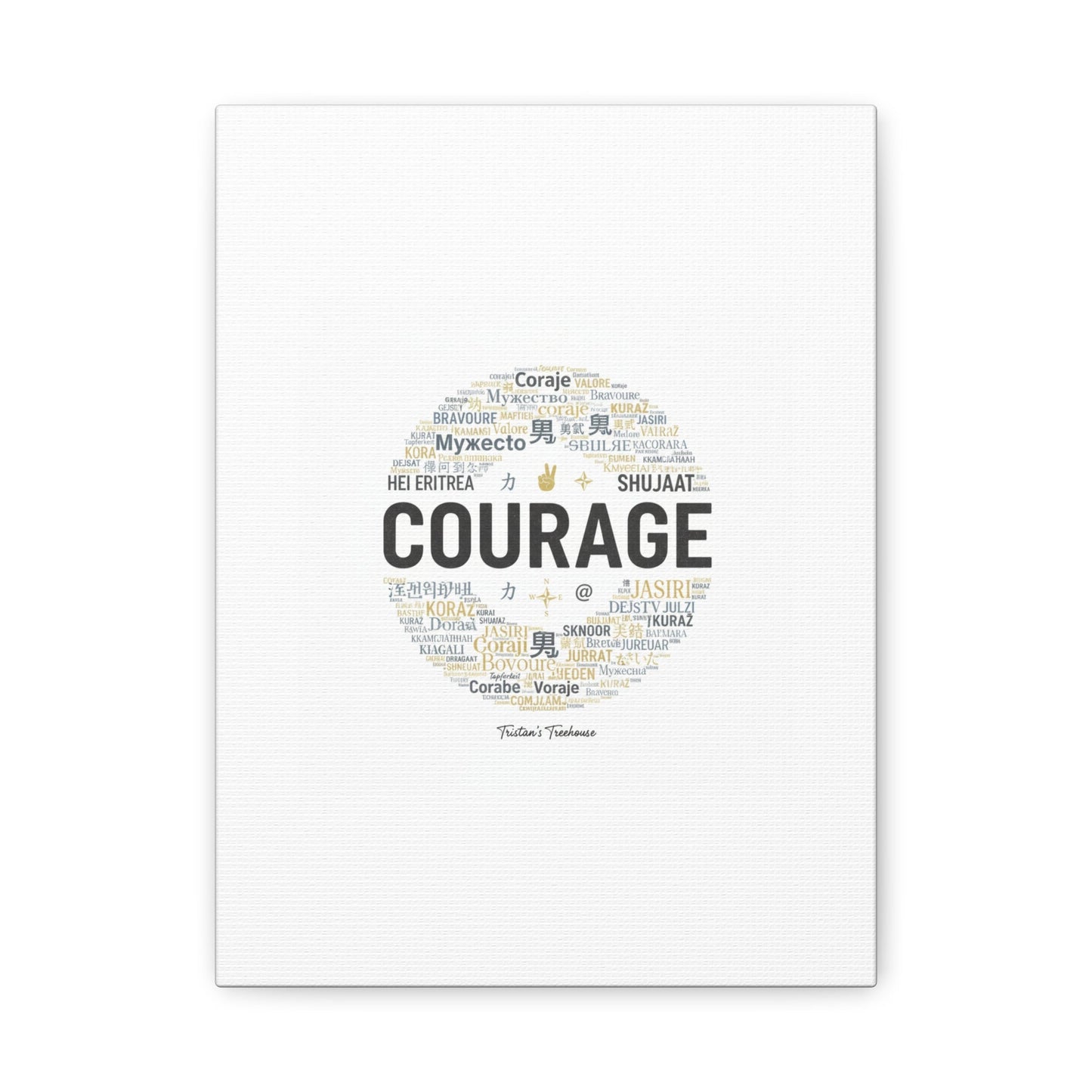 Courage Word Cloud Canvas | Fresh-Start Minimalism art print