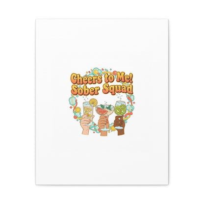 Cheers to Me Sober Squad Canvas | Dry January Mocktail Art