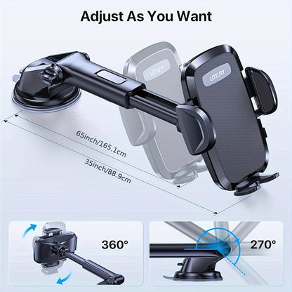 LOTUNY Car Phone Holder, Universal Hands-Free Phone Holders for Your Car, 3-in-1 Phone Mount for CarAir Vent Compatible with for iphone for samsung Google and All 4" to 7, 2" Phones