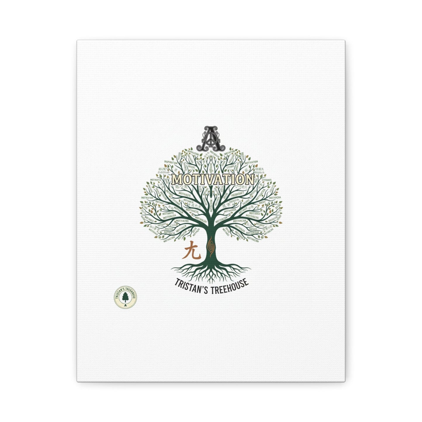 Handwritten Doodle Tree Canvas | Matte Stretched Wall Art