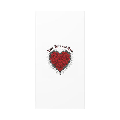 Love Dark and Deep Heart Canvas, Nu Romantic Gothic Romance, 80s Nostalgia