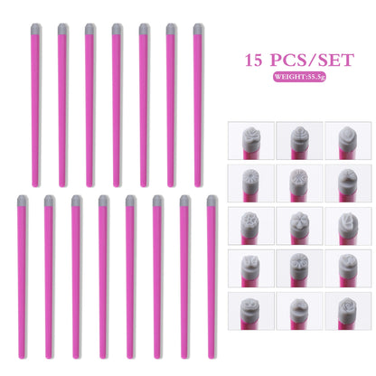 Nail Art Stamp Pen With Butterfly And Floral Designs DIY Nail Printing Pen Transfer Tool For Nail Art