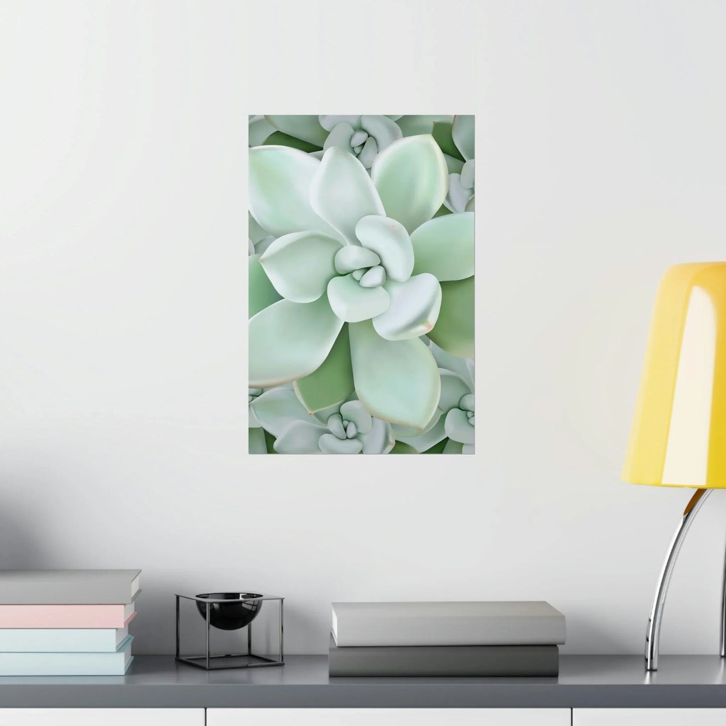 Pachyveria Haagei Succulent Pattern Botanical Print – Unframed Wall Art