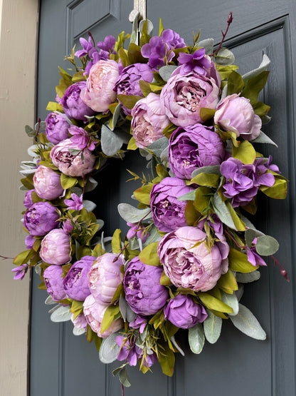 Blush Pink Peony Spring Wreath