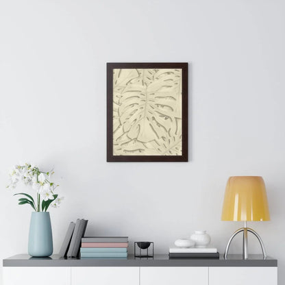 Beige Monstera Framed Print – Botanical Wall Art