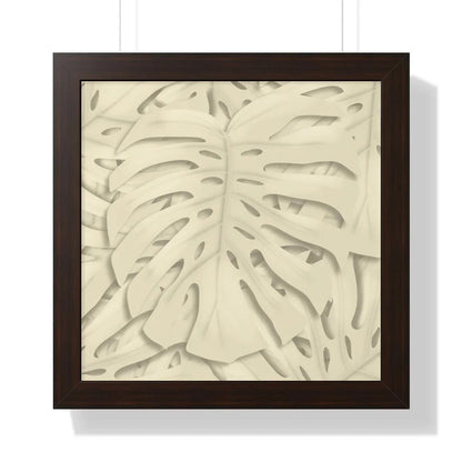 Beige Monstera Framed Print – Botanical Wall Art