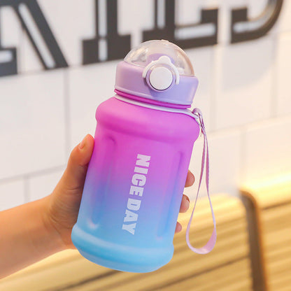 Cartoon Outdoor Large Capacity Straw Plastic Water Cup
