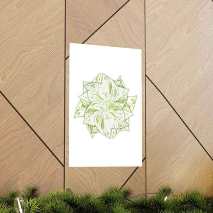 Snow Queen Pothos Botanical Print – Unframed Wall Art