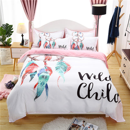 3D Printing European And American Style Skull Four-piece Three-piece Quilt Cover