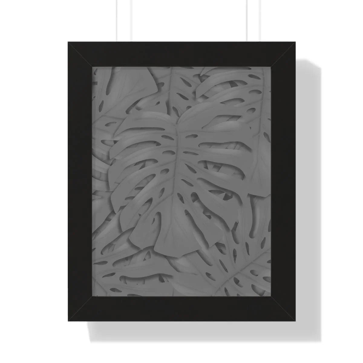 Grey Monstera Framed Print – Botanical Wall Art