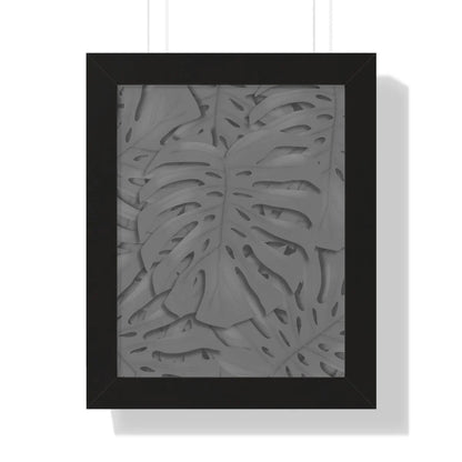 Grey Monstera Framed Print – Botanical Wall Art