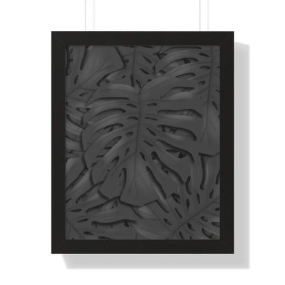 Charcoal Monstera Framed Print – Botanical Wall Art