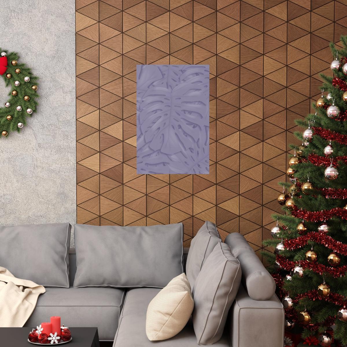 Violet Monstera Botanical Print – Unframed Wall Art