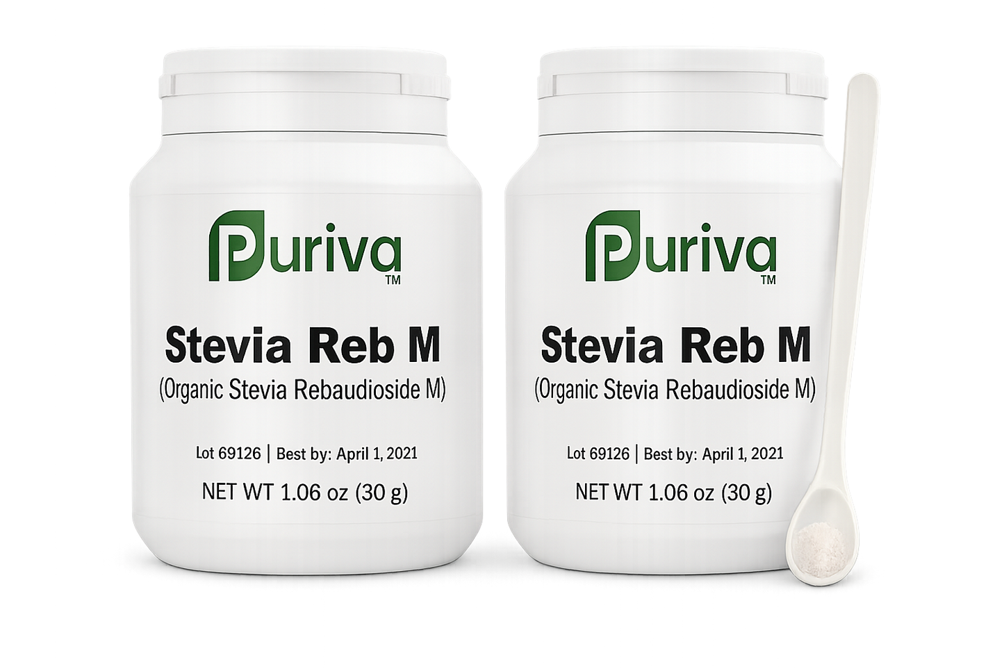 Stevia Reb M powder, (Reb-M | Rebaudioside M), 60 grams | 2,000 servings, Puriva Nutrition