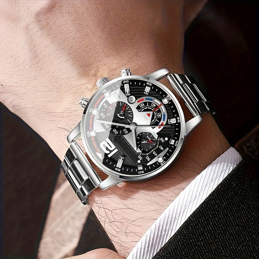 5pcs Men's Business Fashion High-End Elegant Versatile Watch Set Perfect Gift for Friends On Holidays And Birthdays Holiday Gifts Birthday Presents Elegant Design Sophisticated Timepiece Premium Materials Watch Set for Men Wr