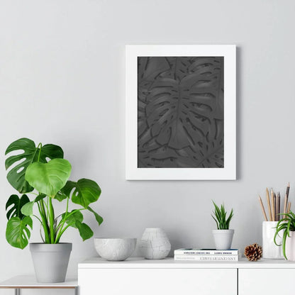 Charcoal Monstera Framed Print – Botanical Wall Art