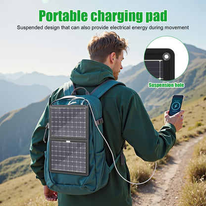 30W Portable Solar Charger with Solar Panel & USB- Charging - 2-in-1 Folding Panel, Compatible for Smartphones/Tablets/Action Cameras, Compact & Lightweight for Outdoor, Camping, Travel, RV, - Charging Station