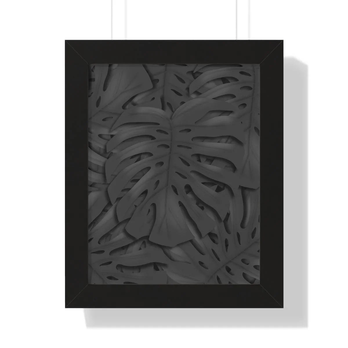 Charcoal Monstera Framed Print – Botanical Wall Art