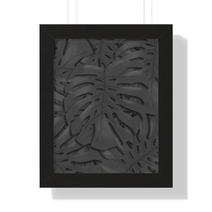 Charcoal Monstera Framed Print – Botanical Wall Art