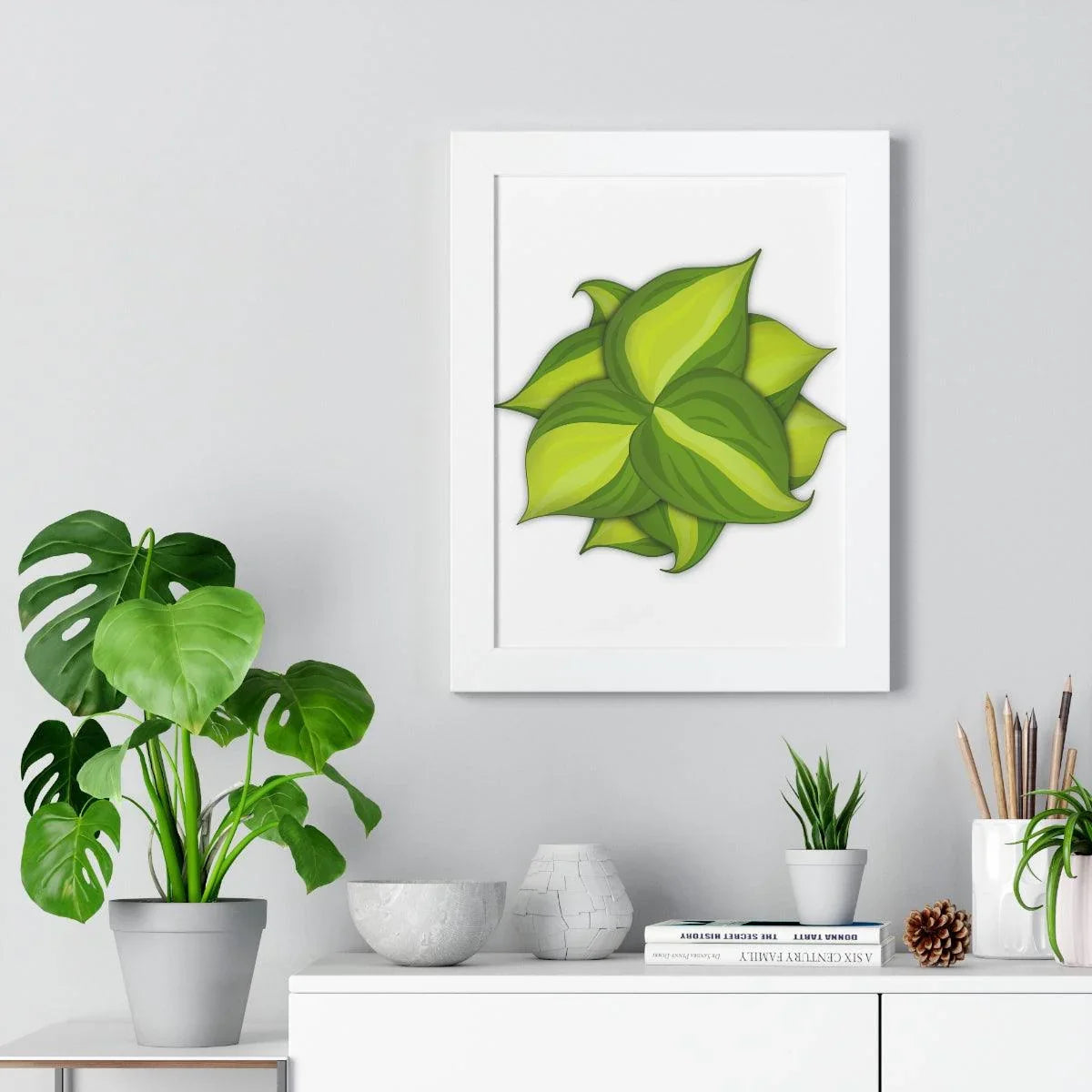 Philodendron Brasil Framed Print – Botanical Wall Art
