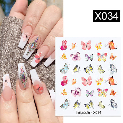 Nail Art Butterfly Sticker Flower Leaf Decal