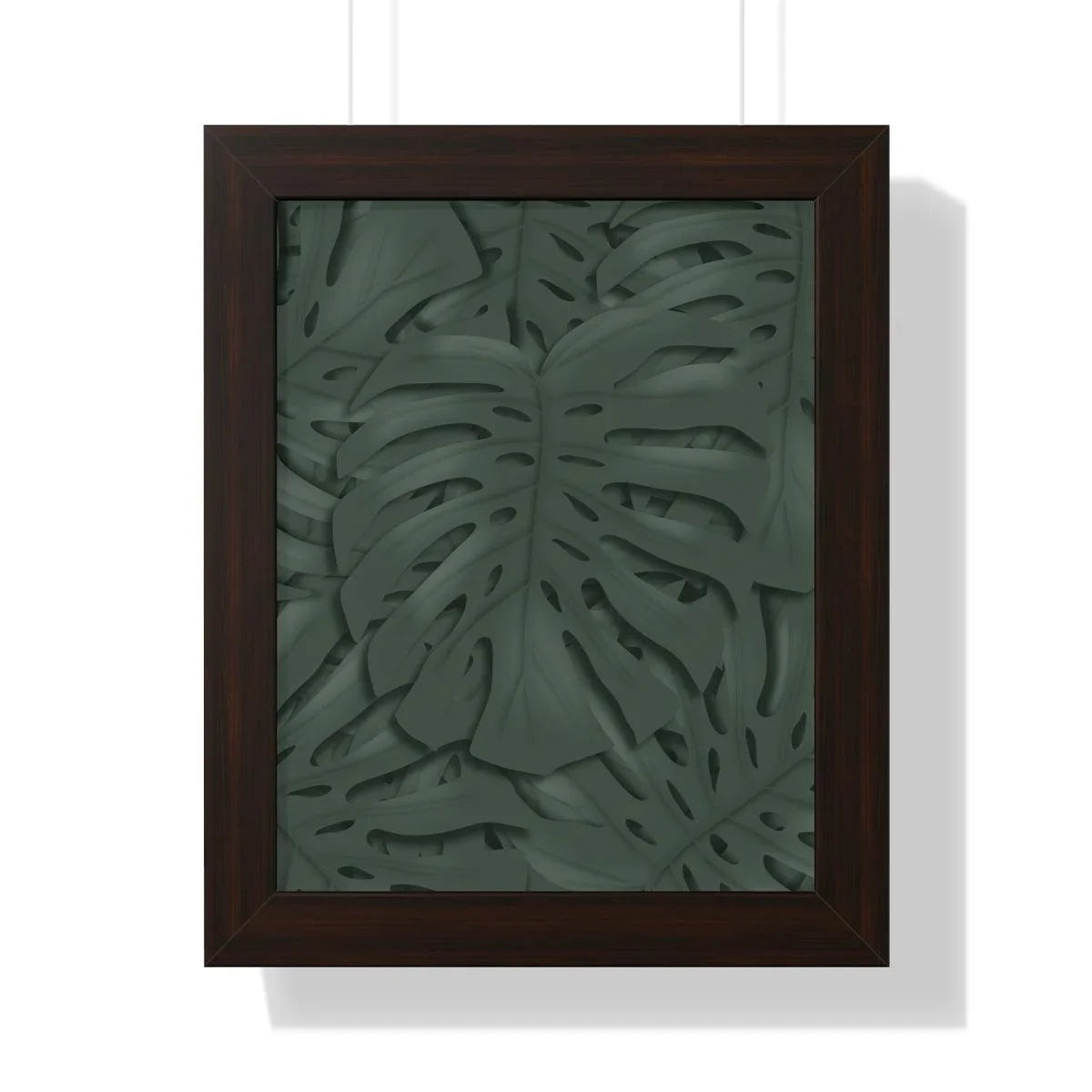 Deep Green Monstera Framed Print – Botanical Wall Art
