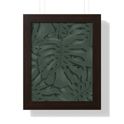Deep Green Monstera Framed Print – Botanical Wall Art