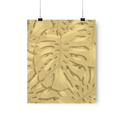 Golden Monstera Botanical Print – Unframed Wall Art