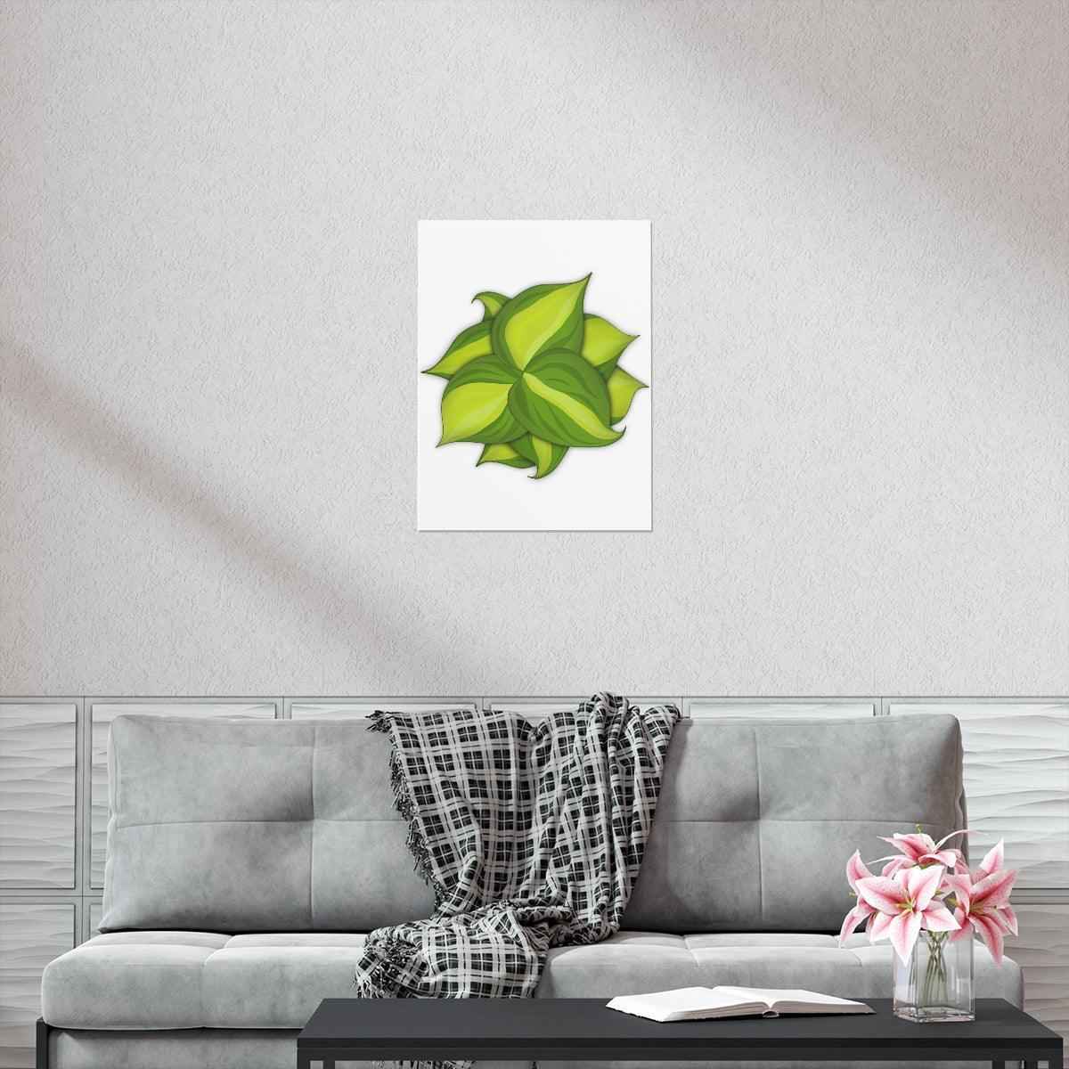 Philodendron Brasil Botanical Print – Unframed Wall Art