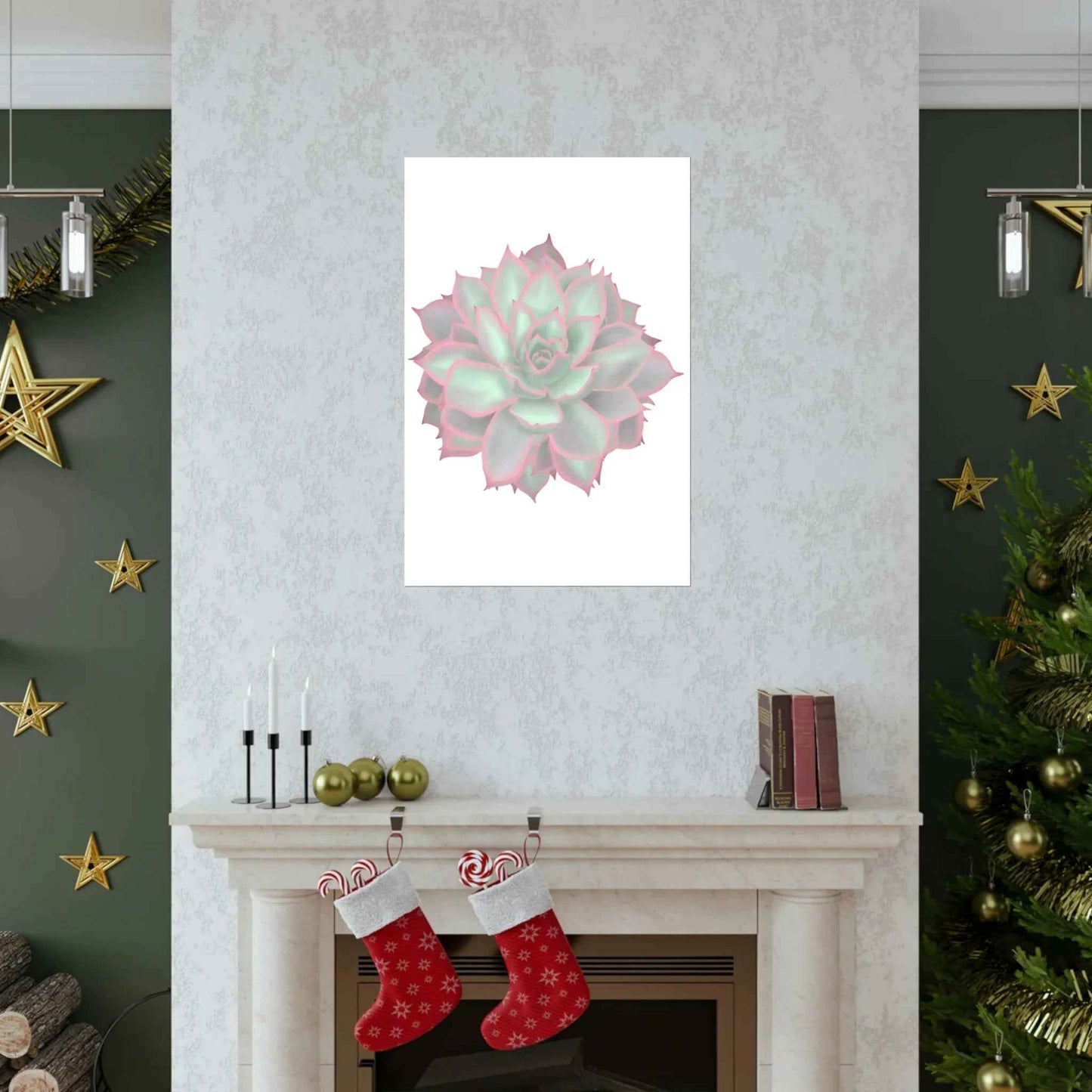 Echeveria Violet Queen Succulent Botanical Print – Unframed Wall Art