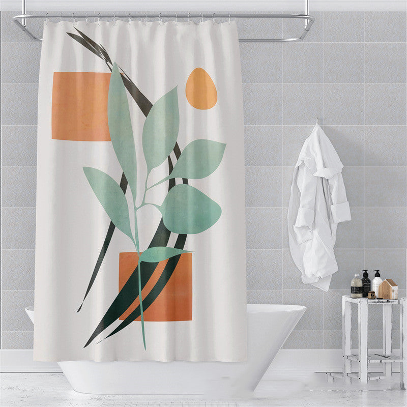 Morandi Abstract Art Shower Curtain - Luxury Waterproof Polyester Fabric with Muted Earth Tones for Modern Minimalist Decor
