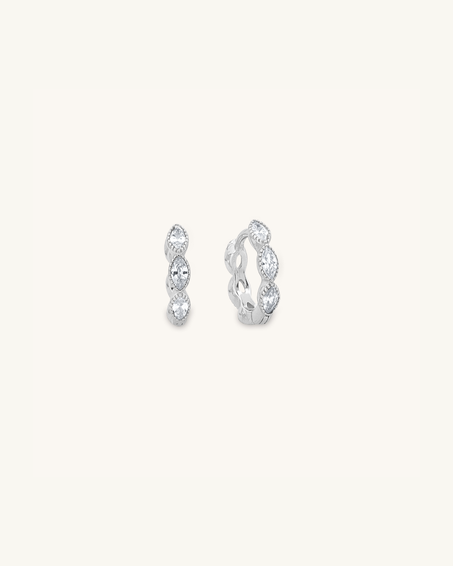Oval Cut Huggie Hoops
