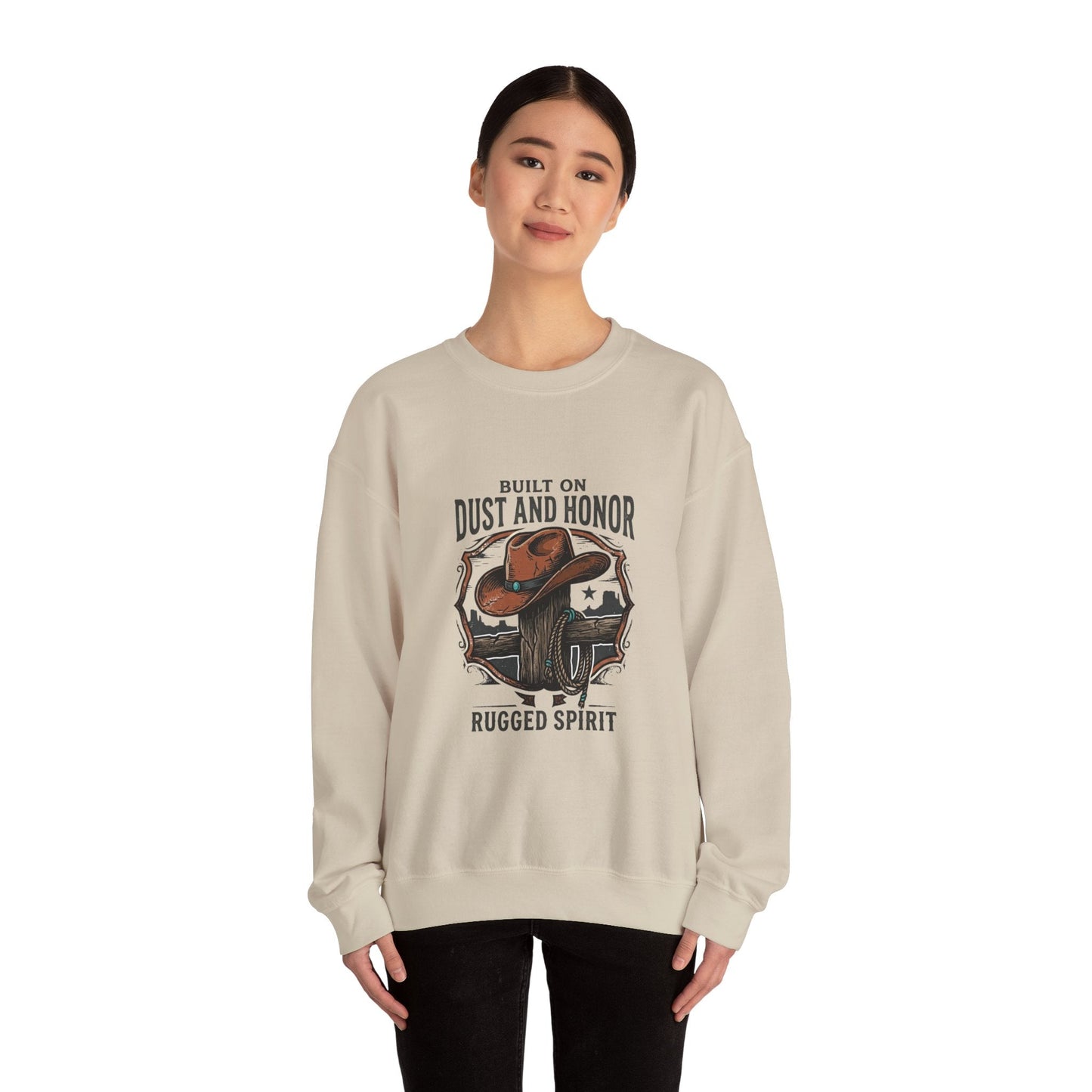 Built on Dust and Honor Crewneck Sweatshirt | Western Americana, Vintage Cowboy