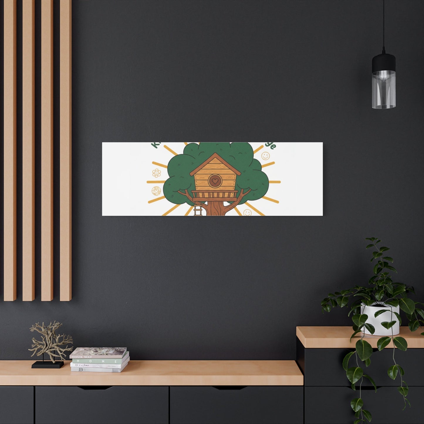Kindness Is a Universal Language Canvas | Eco Humor, Treehouse Art