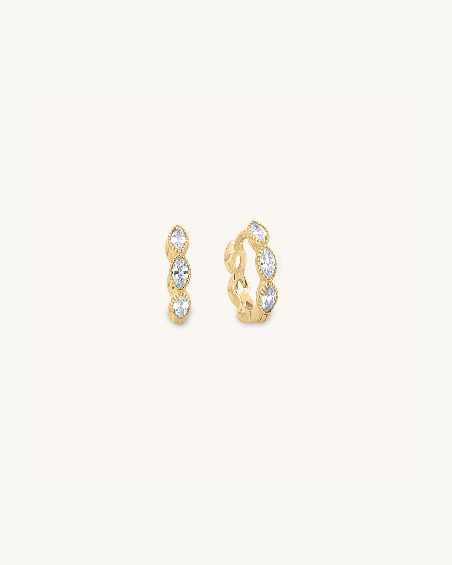 Oval Cut Huggie Hoops