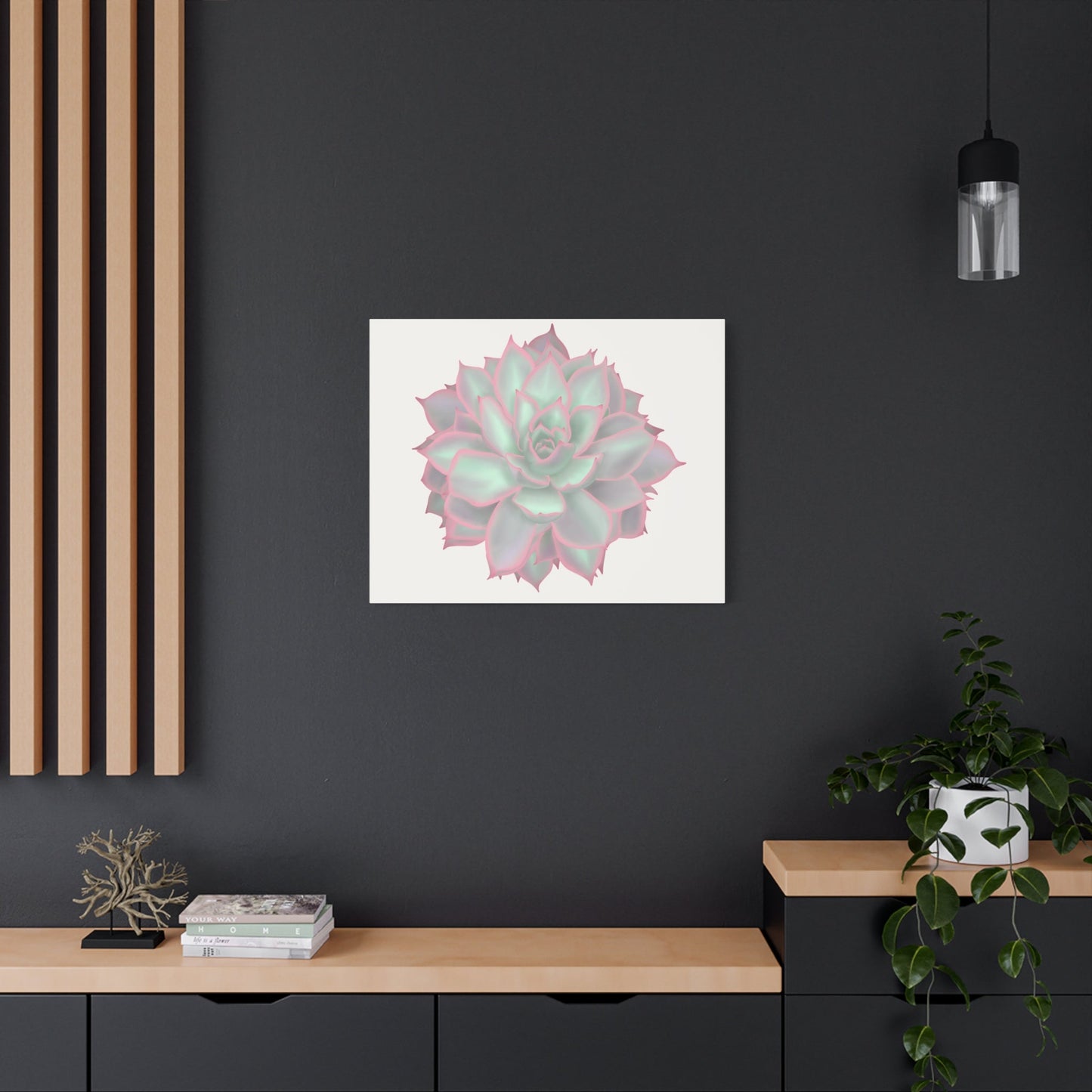 Echeveria Violet Queen Succulent Canvas Print – Botanical Wall Art