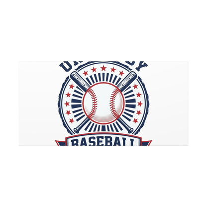 United by Baseball Canvas | Patriotic Baseball Graphic, Red White Blue Wall Art