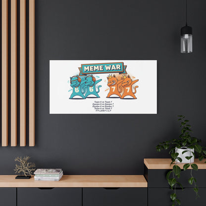 Meme War: Six vs. Seven Canvas Wall Art