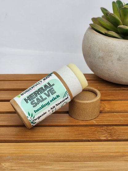 Herbal Healing Stick | Natural Remedy Salve | Organic Eczema Salve | Chapped Lip Relief | Large Chapstick | Scar Remover | Travel Size Tube