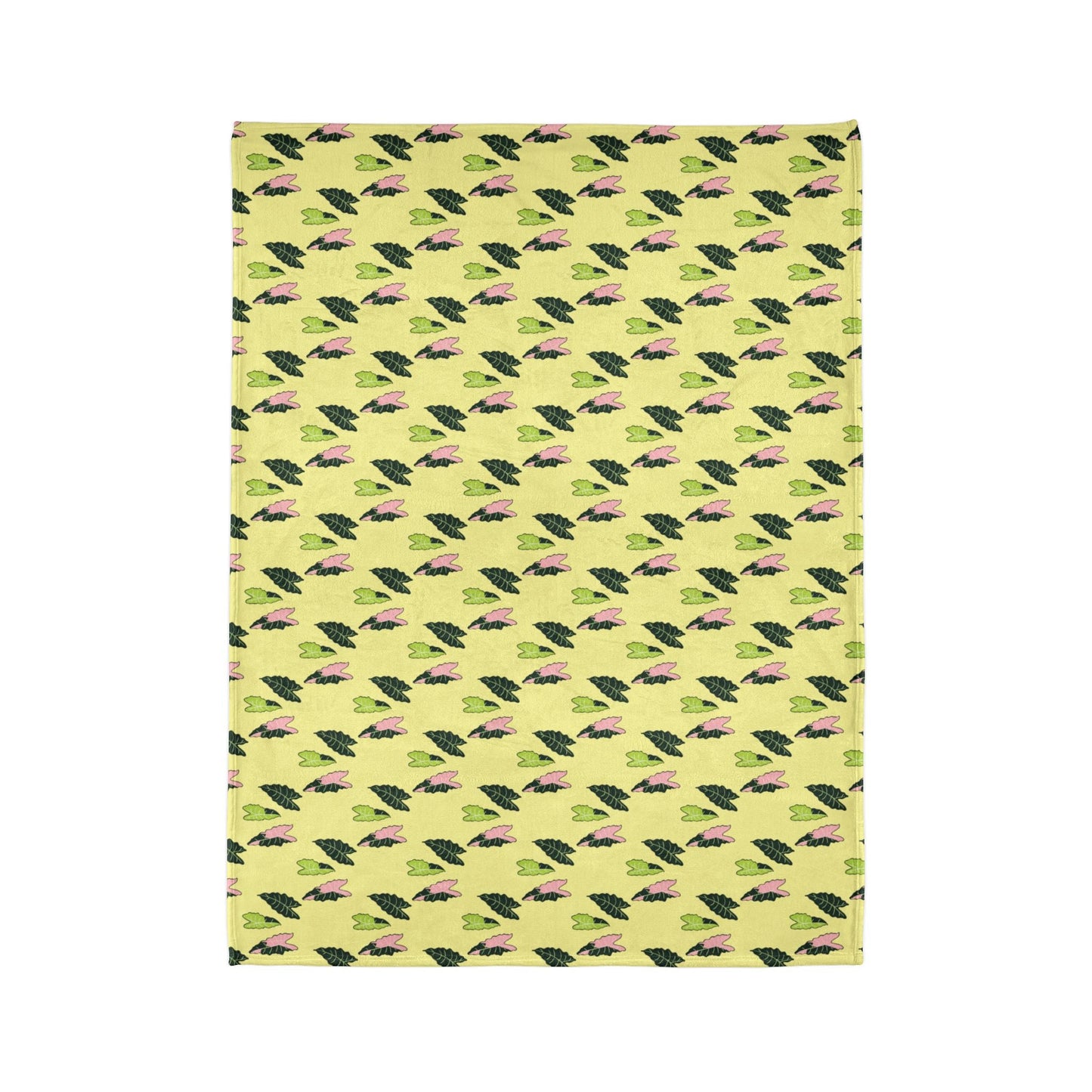Alocasia Pattern Cozy Fleece Throw Blanket