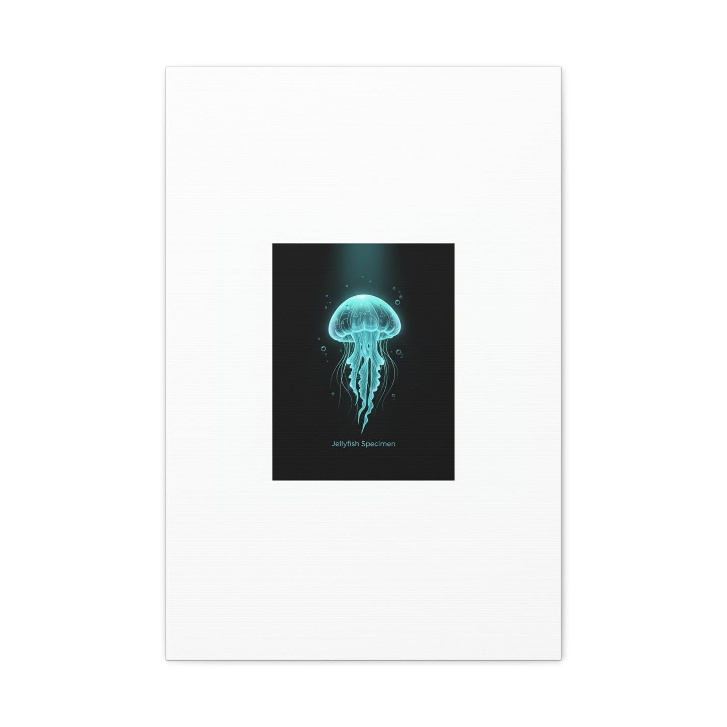 Bioluminescent Jellyfish Art Canvas | Deep Sea Aesthetic, Neon Glow