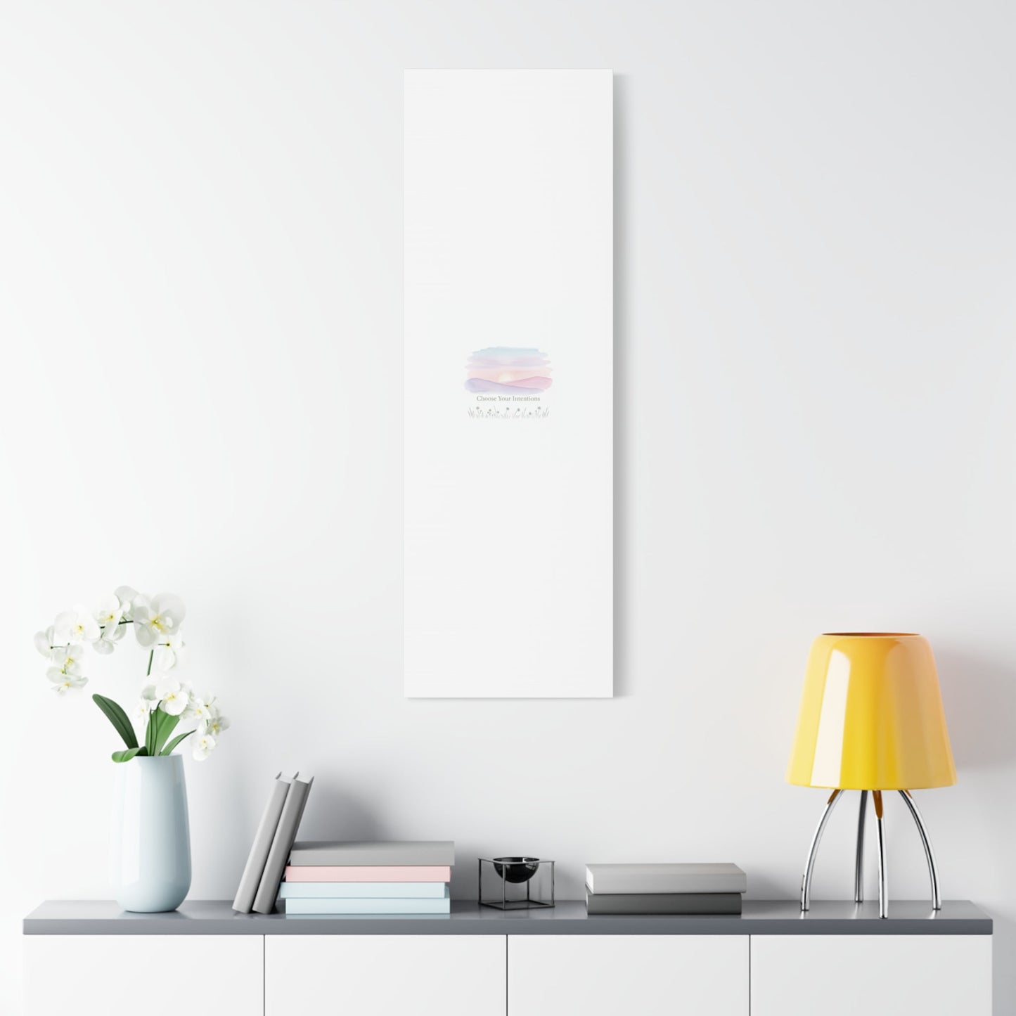 Choose Your Intentions Canvas, soft wellness poster, pastel gradient mindfulness art