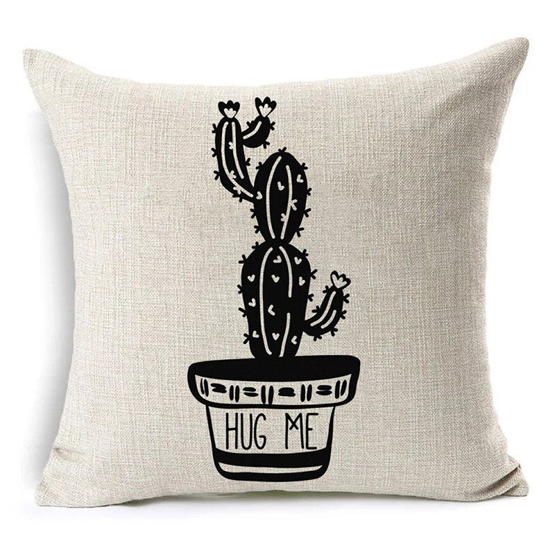 Letter black and white home pillowcase