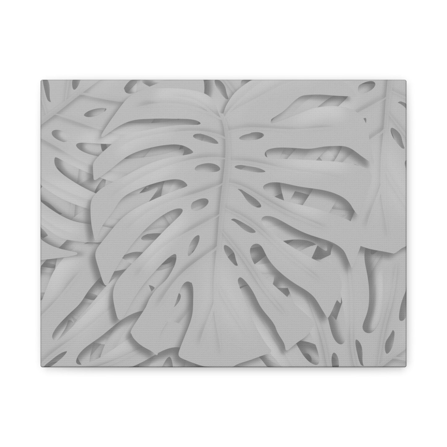 Soft Grey Monstera Canvas Print – Botanical Wall Art